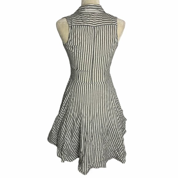 Moral Fiber Button Front Striped Mini Dress 20PE - Picture 5 of 7